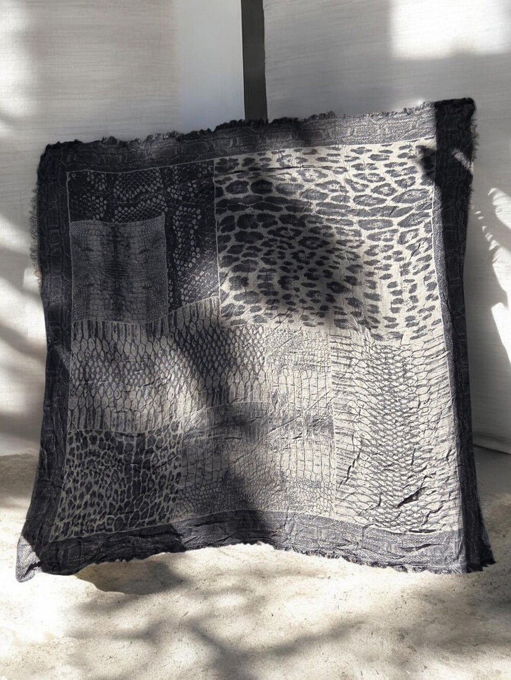 Kaleidos Made In Italy Viscose Animal Print Wrap, Scarf